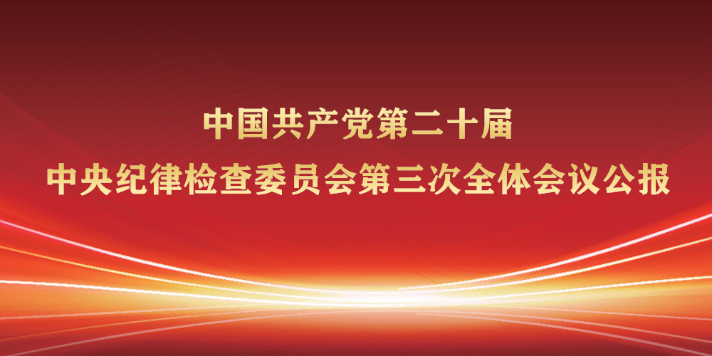 中国共产党第二十届中央纪律检查委员会第三次全体会议公报